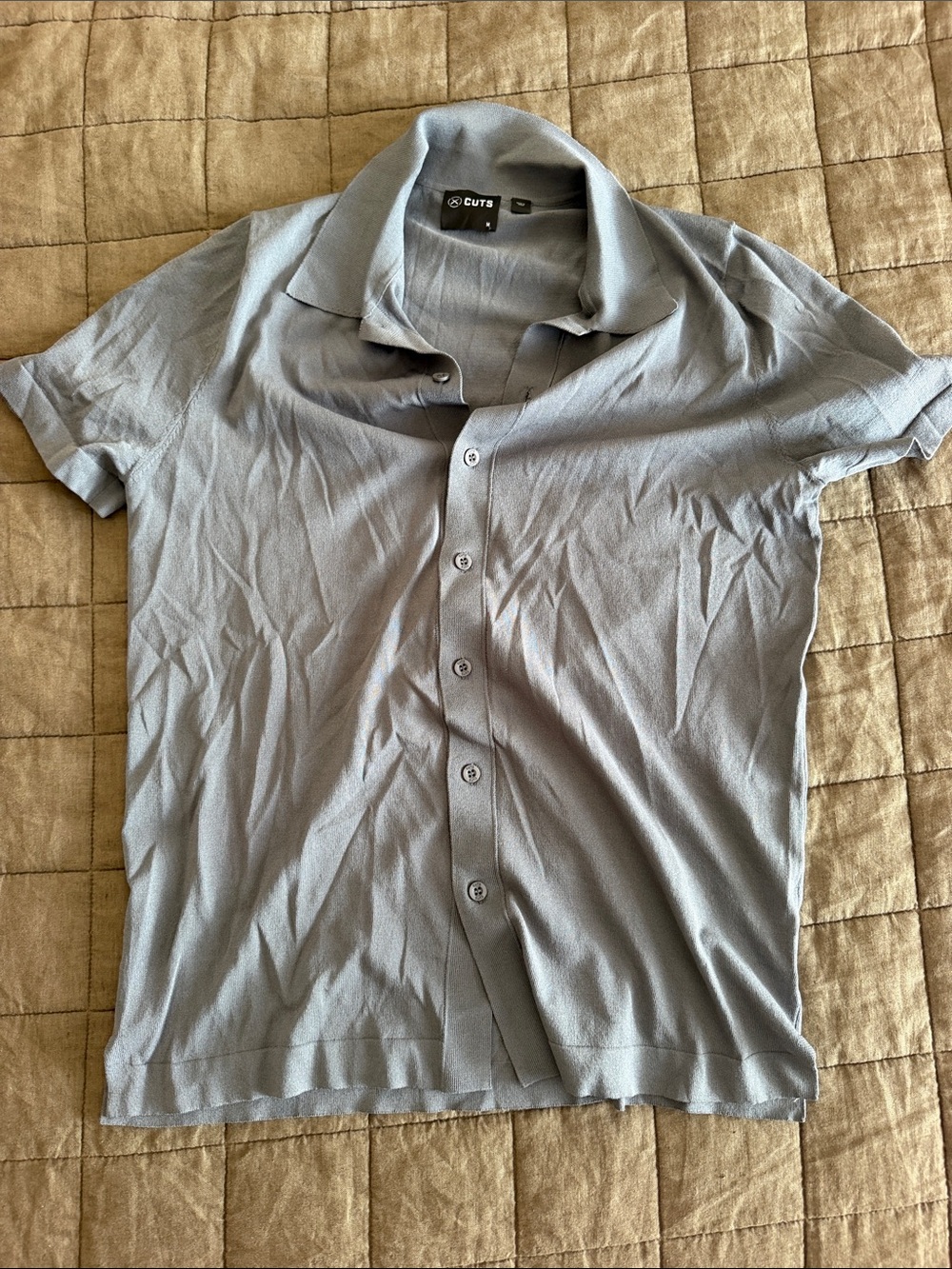 Cuts Clothing Light Blue Short Sleeve Button Polo